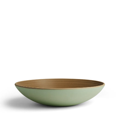 Shallow Salad Bowl in Antique Green Thread/Myrtle Green