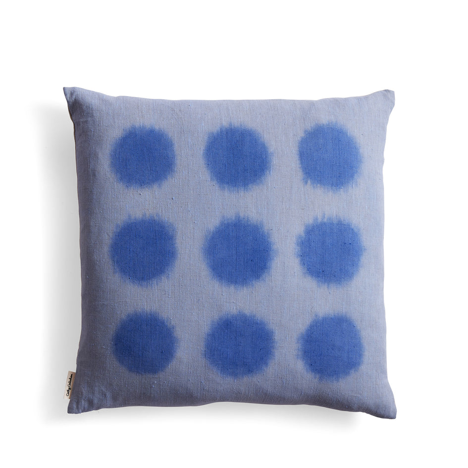 Hand-Painted Linen Pillow in Ultramarine Image 1