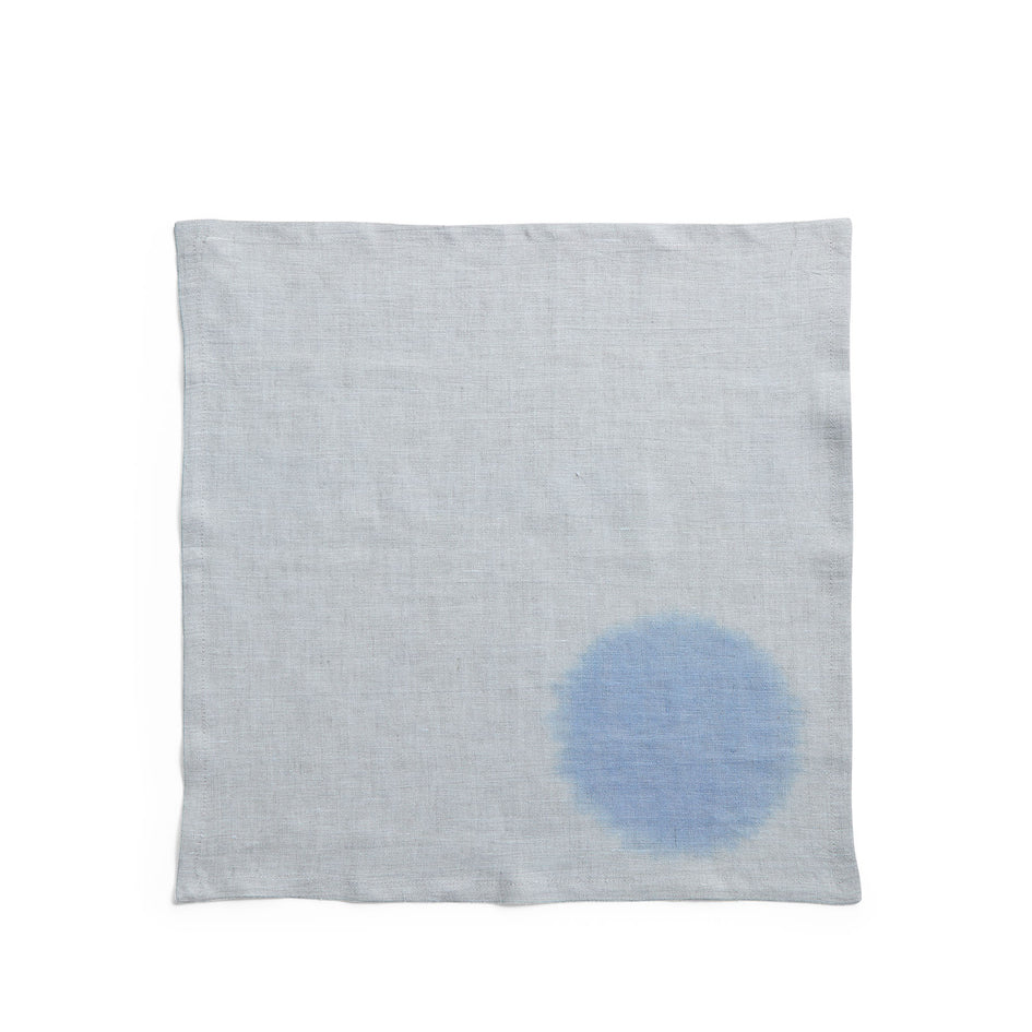 Hand-Painted Linen Napkin in Glacier Circle Image 2
