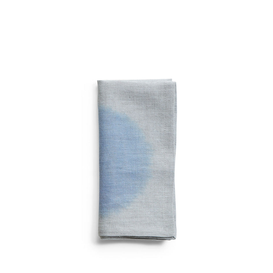 Hand-Painted Linen Napkin in Glacier Circle Image 1