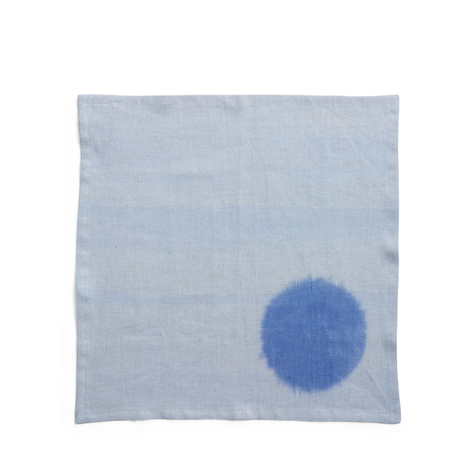 Hand-Painted Linen Napkin in Ultramarine Circle Image 2