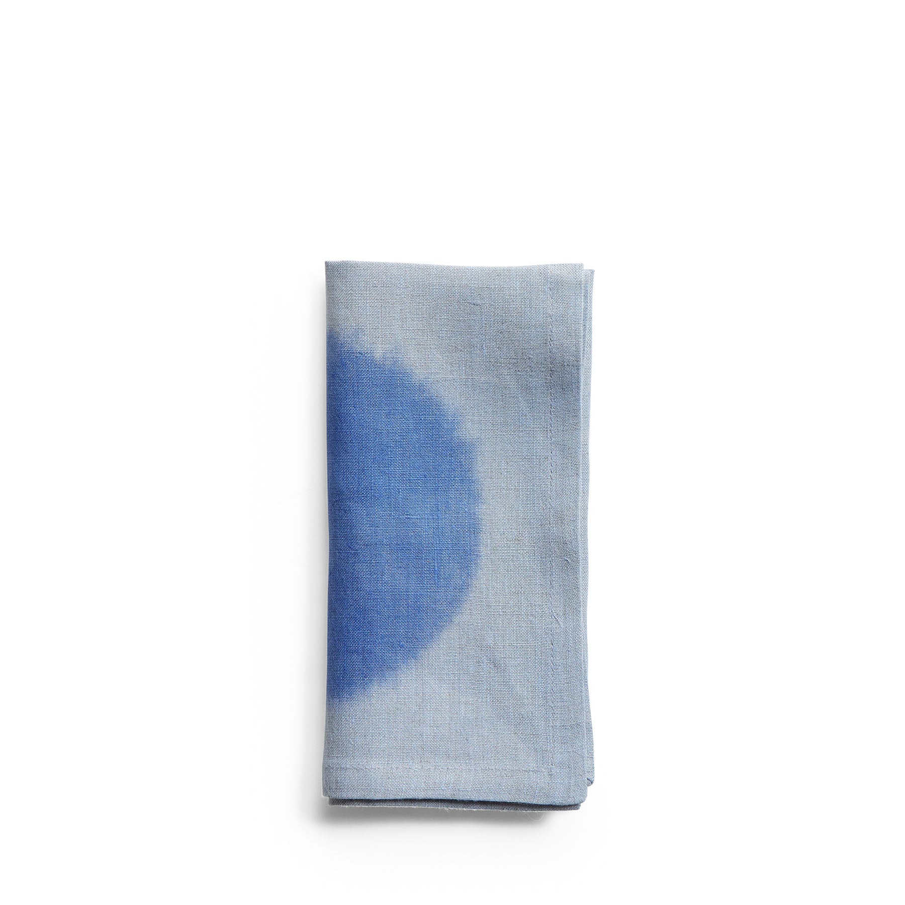 Hand-Painted Linen Napkin in Ultramarine Circle Zoom Image 1
