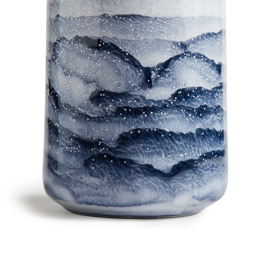 Tall Vase in Midnight and Opaque White Watercolor Image 5