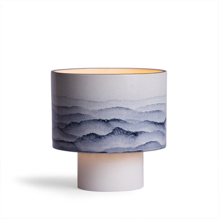 Stack Wide Table Lamp in Midnight and Opaque White Watercolor