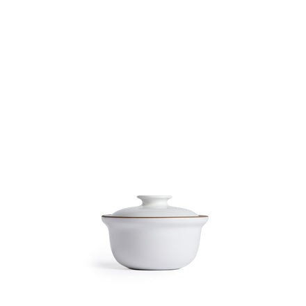 Individual Covered Serving Dish in Opaque White