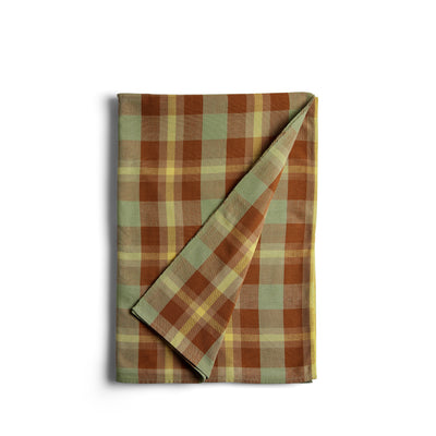 Bonnie Plaid Tablecloth in Acorn
