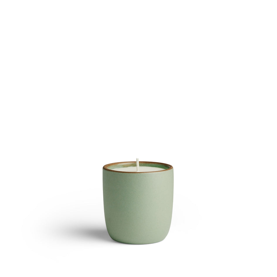 Geranium and Juniper Candle in Myrtle Green Cup Image 1