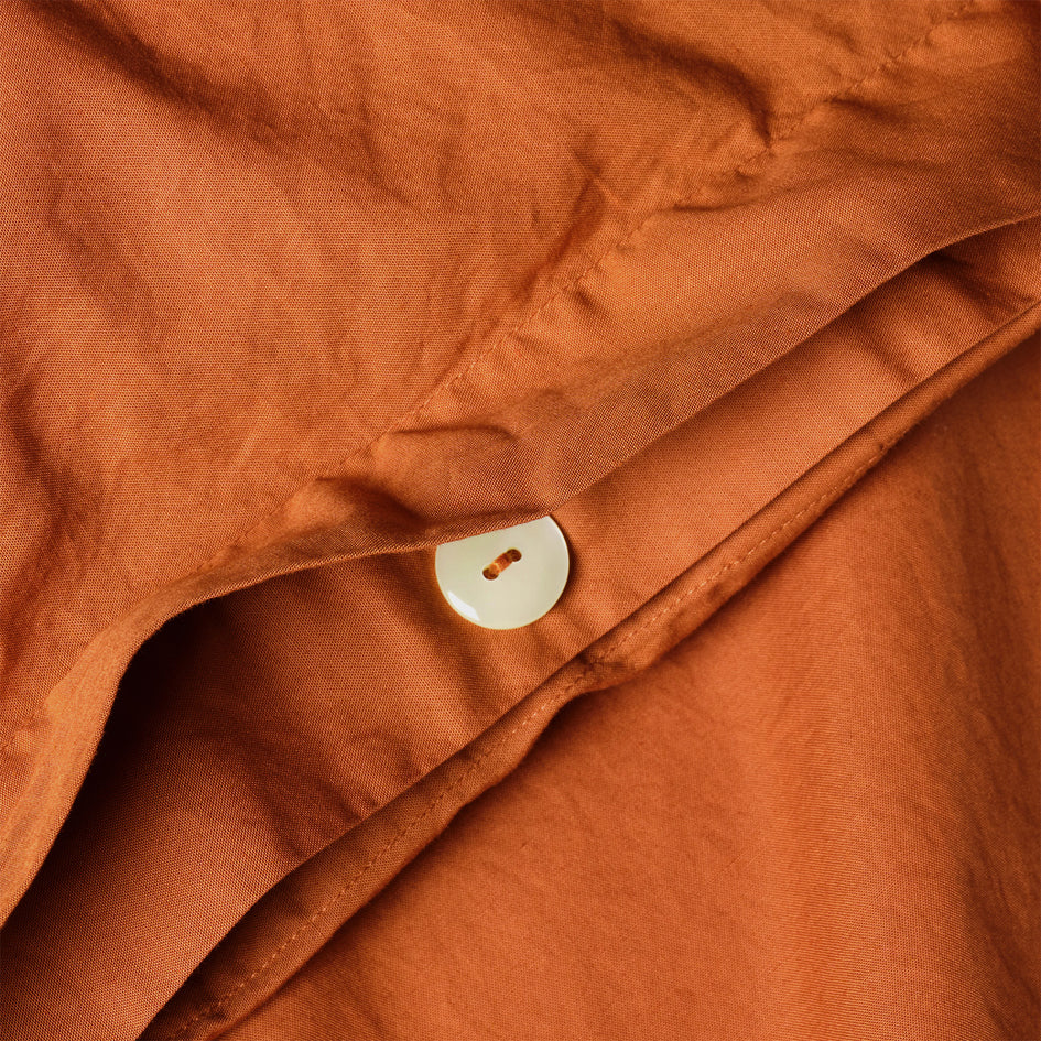 Percale Cotton Duvet Cover in Coccio Brown Image 1