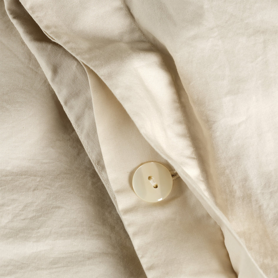 Percale Cotton Duvet Cover in Isabela Beige Image 1
