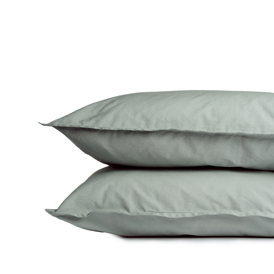 Percale Cotton Pillowcase in Ash Gray (Set of 2) Image 1