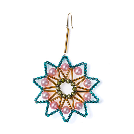 Star Ornament in Blue/Gold/Pink/Green