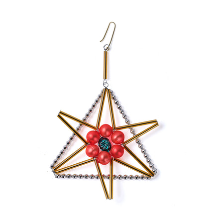 Star Ornament in Gold/Silver/Orange