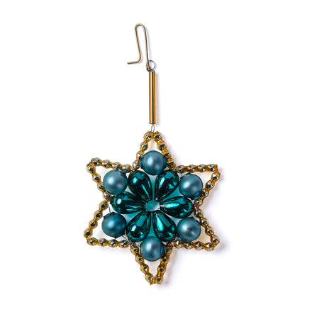 Star Ornament in Gold/Blue