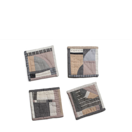 Patchwork Coaster in Gray (Set of 4)