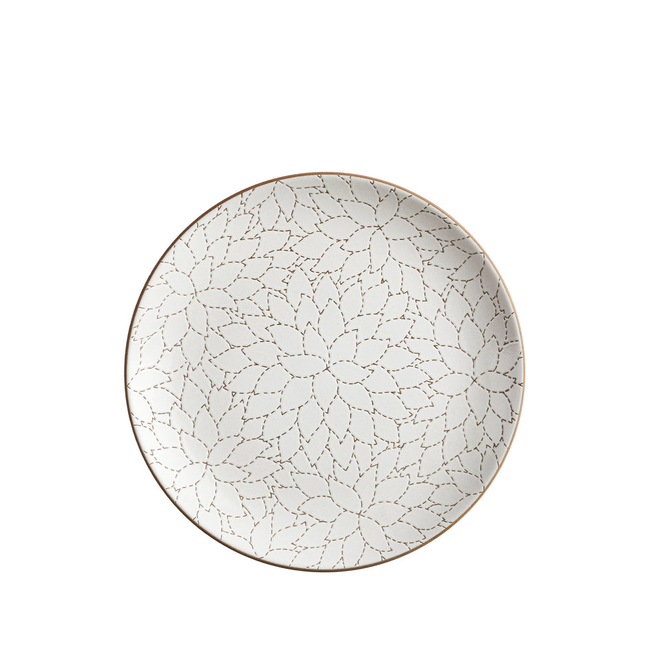 Camellia Etched Dinner Plate in Opaque White Image 1