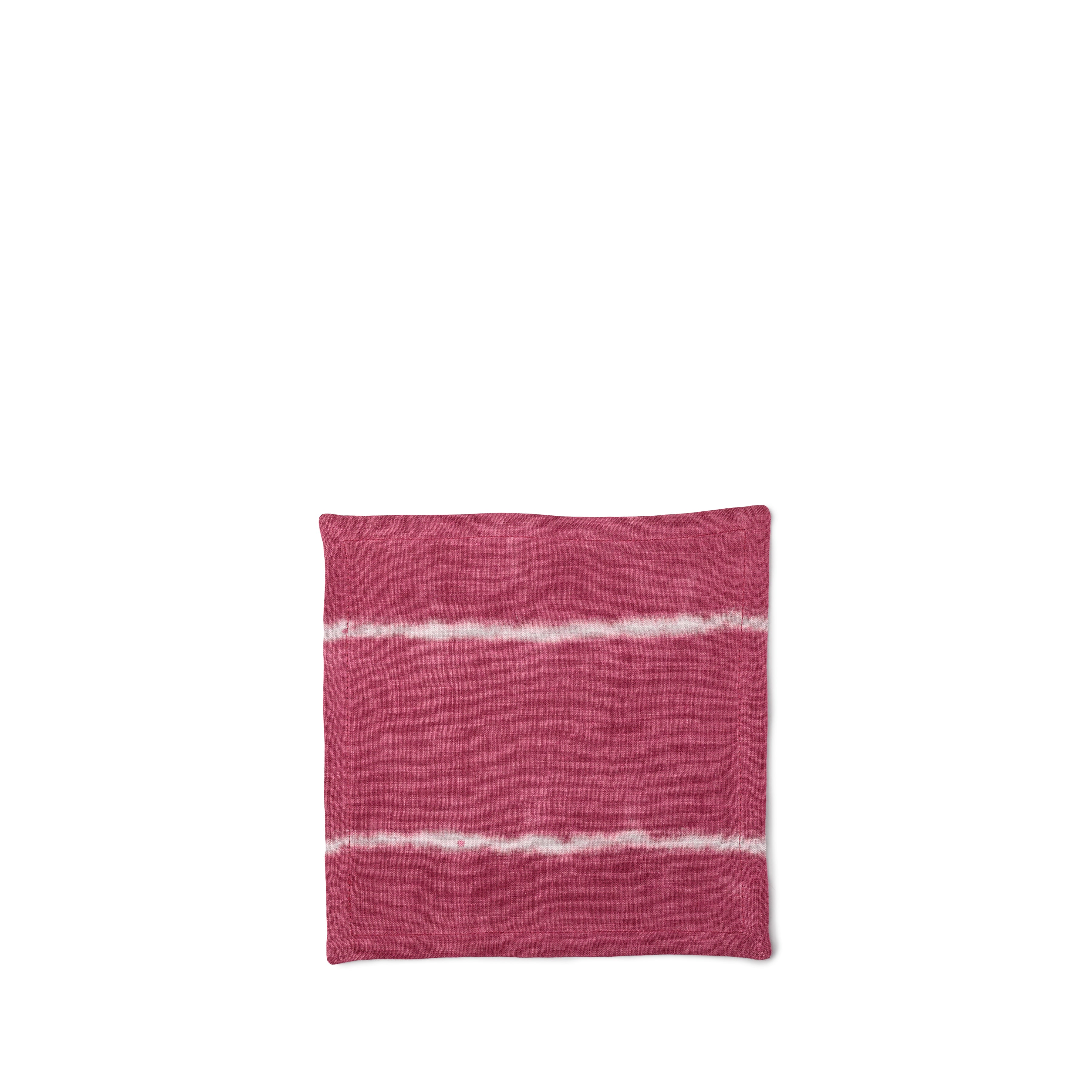Stripes Cocktail Napkin in Cranberry Zoom Image 1