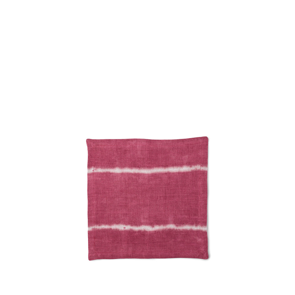 Stripes Cocktail Napkin in Cranberry Image 1