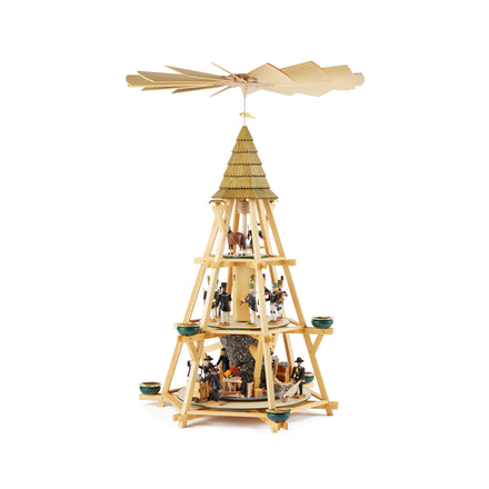 Three Storey Pyramid with Miners Working