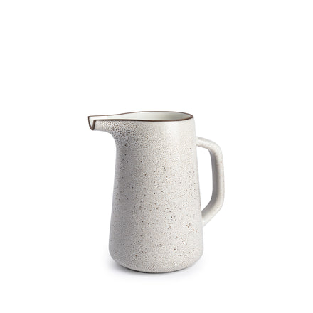 Large Pitcher in Opaque White and Matte Brown