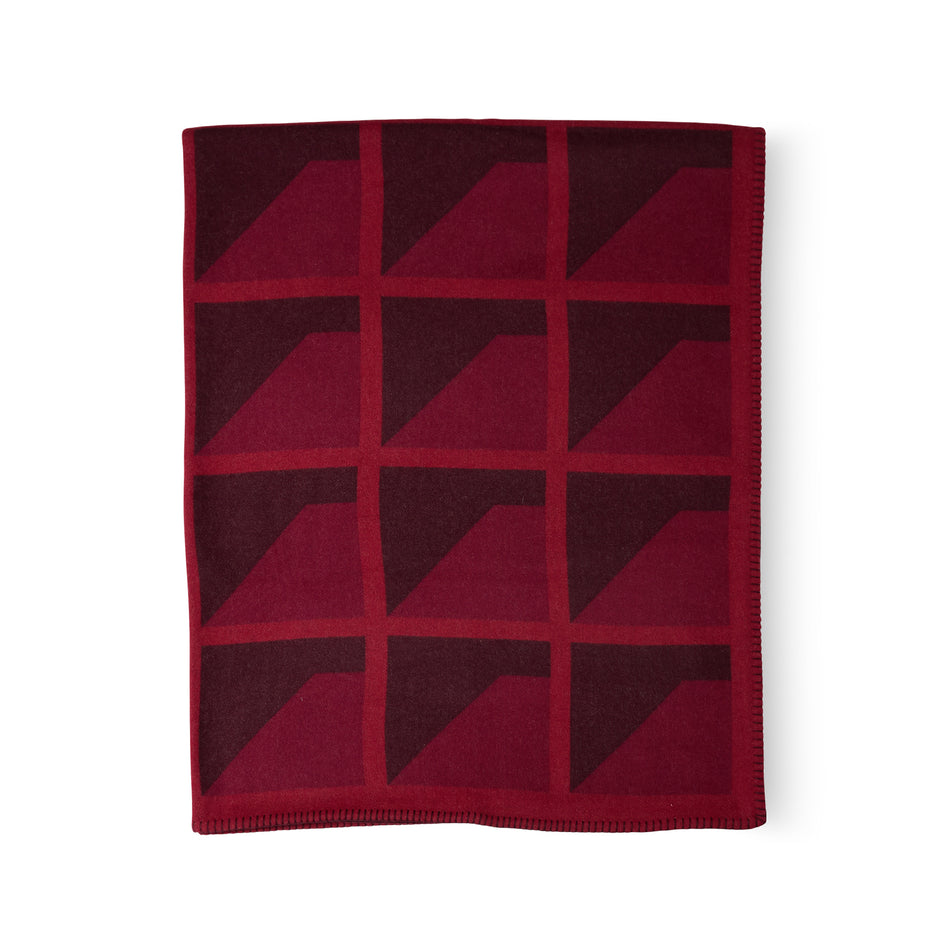 Finestre Jacquard Blanket in Pure Red Image 1