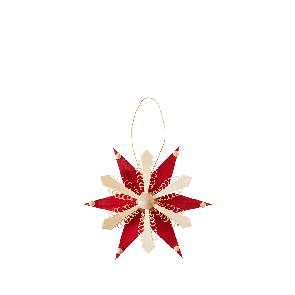 Star Ornament with Red 4.3" Image 1