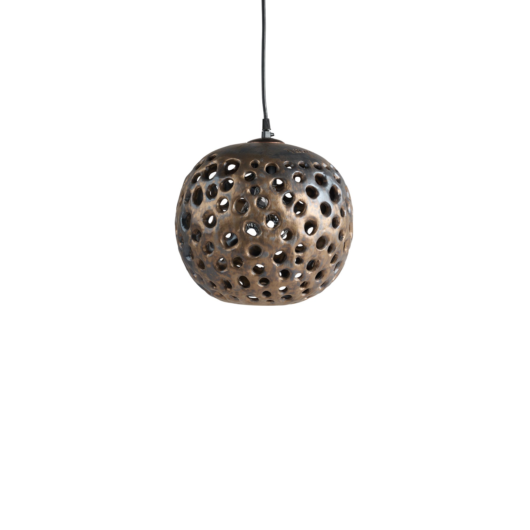 10" Ceramic Hanging Lantern in Bronze Zoom Image 1