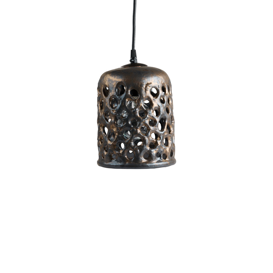 Small Cylinder Hanging Lantern in Bronze Image 1