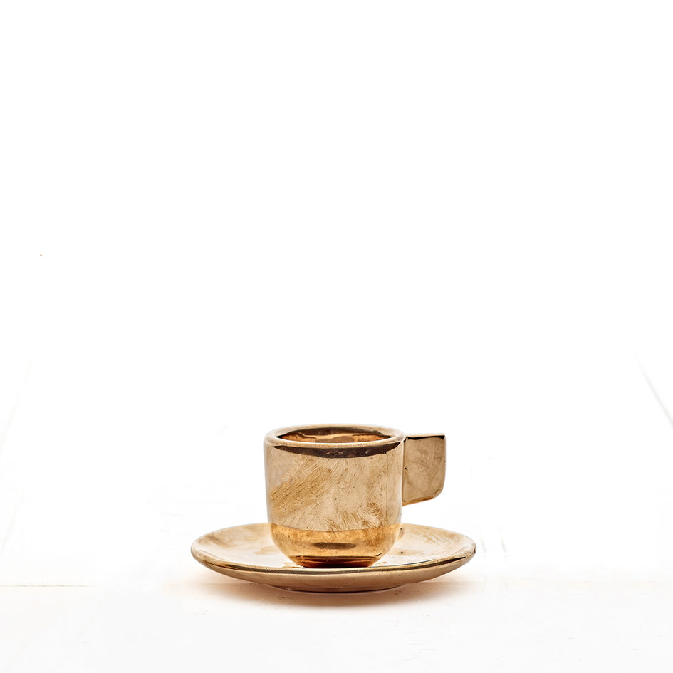 Bronze Espresso Cup and Saucer Image 1