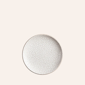 Seed Stitch Etched Salad Plate in Opaque White