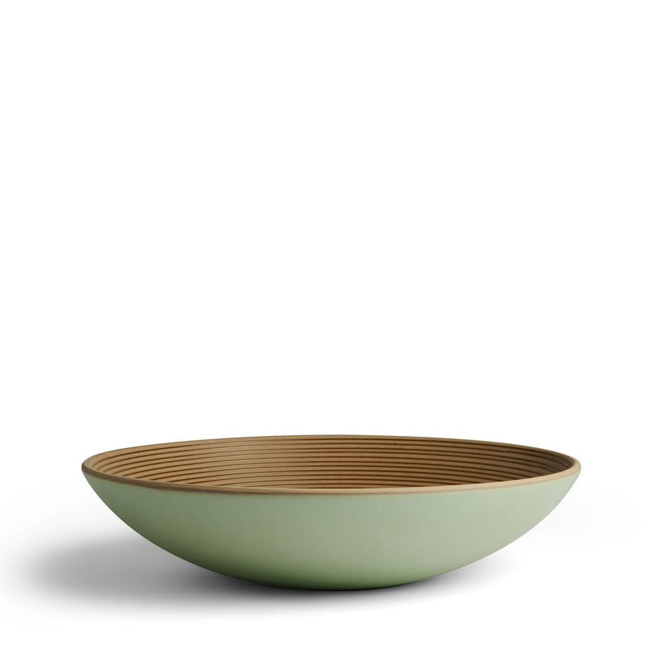 Shallow Salad Bowl in Antique Green Thread/Myrtle Green Image 1