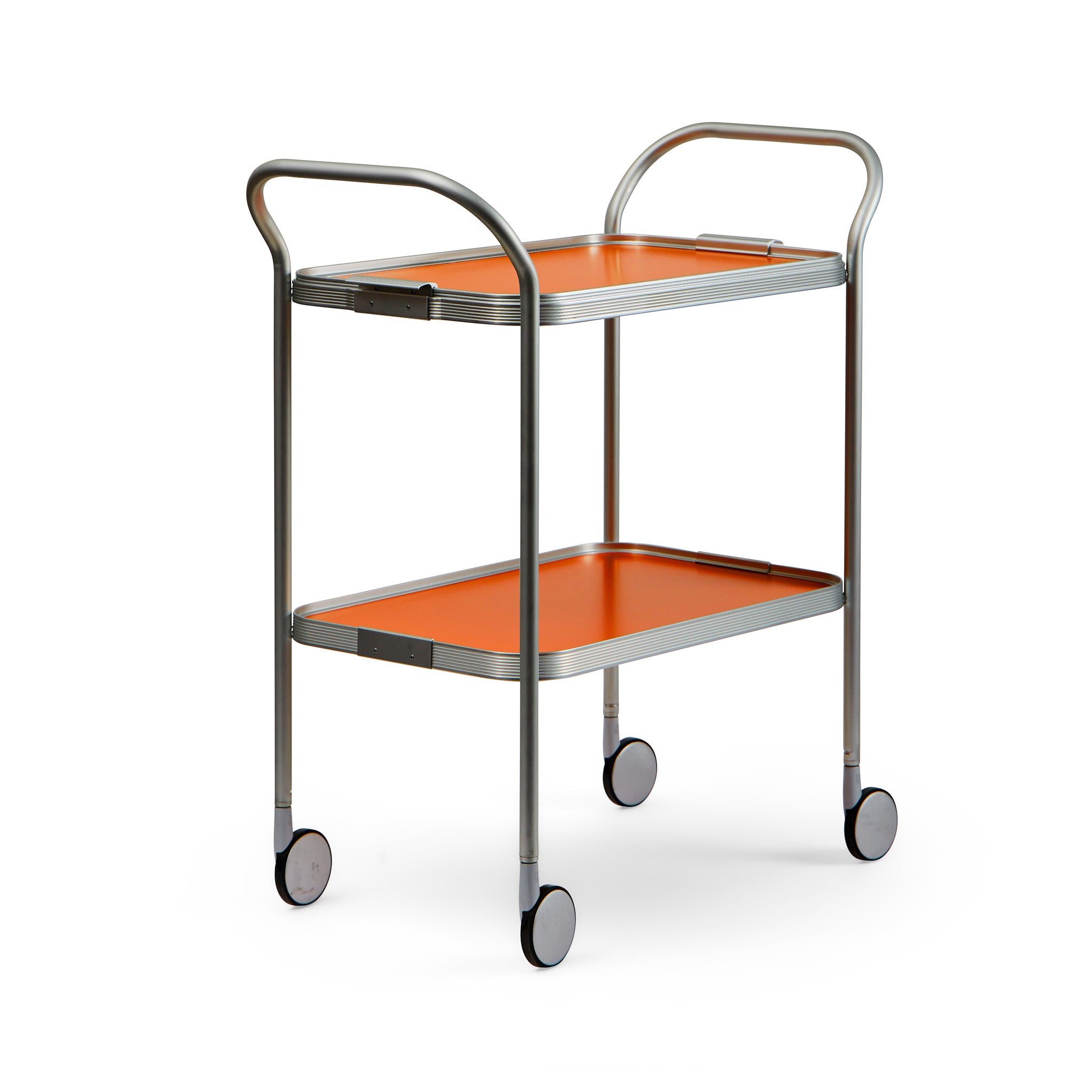 Ribbed Trolley in Burnt Orange and Silver Zoom Image 1