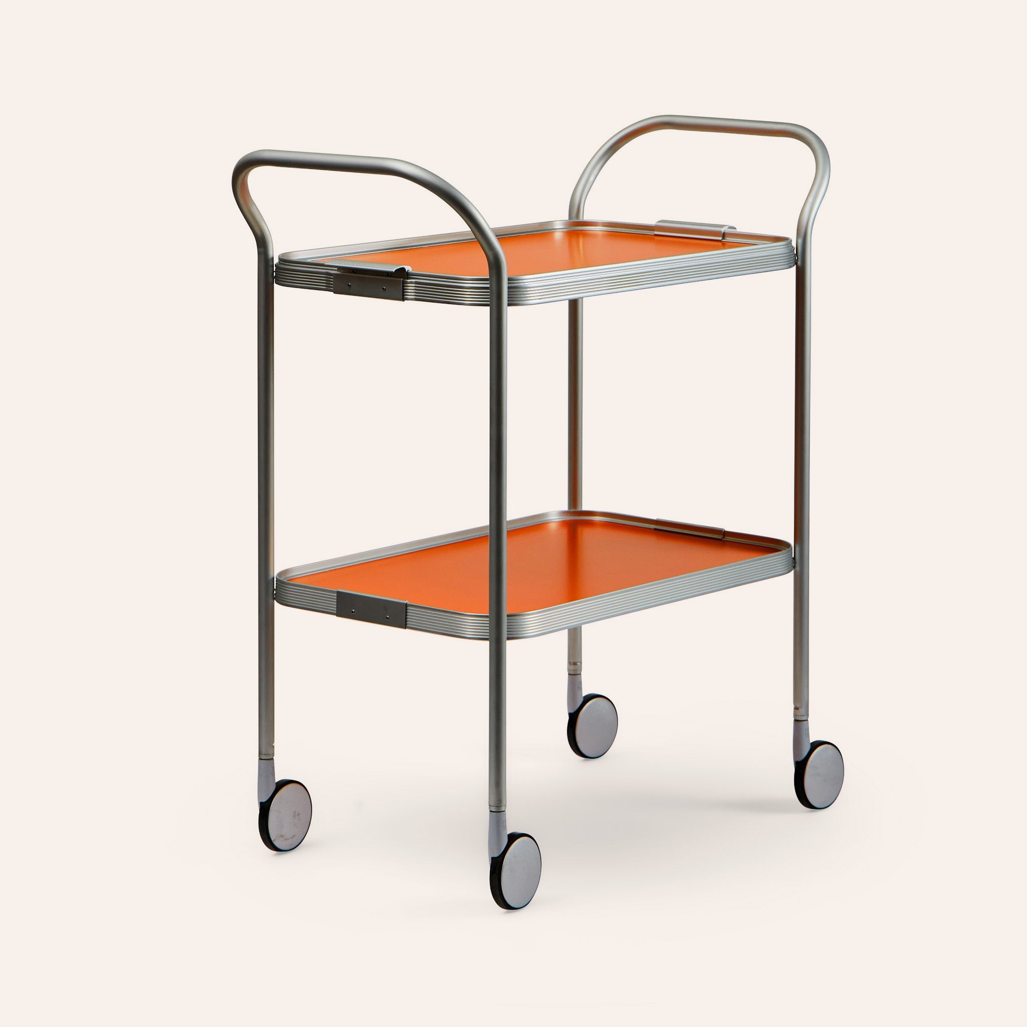 Ribbed Trolley in Burnt Orange and Silver