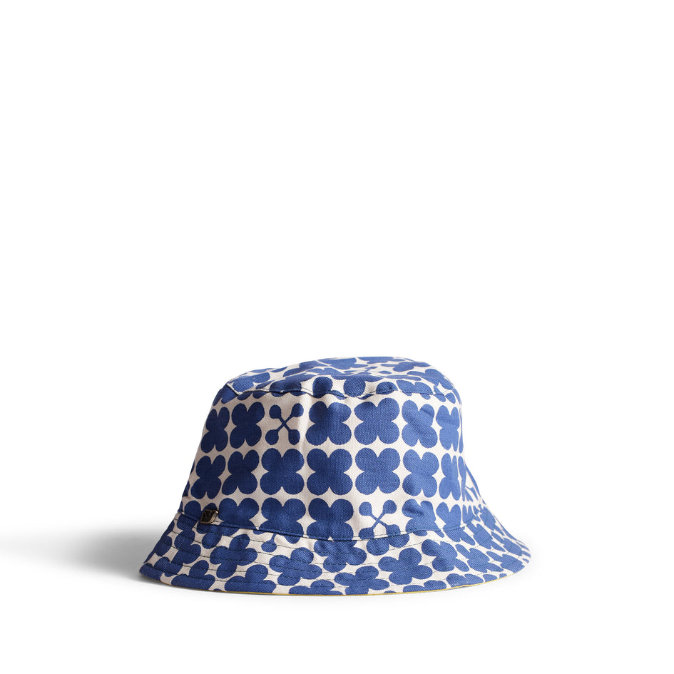 Scandi Candy Bucket Hat in Inky Blue with Lemon Lining Image 2