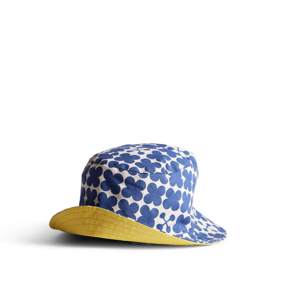 Scandi Candy Bucket Hat in Inky Blue with Lemon Lining Image 1