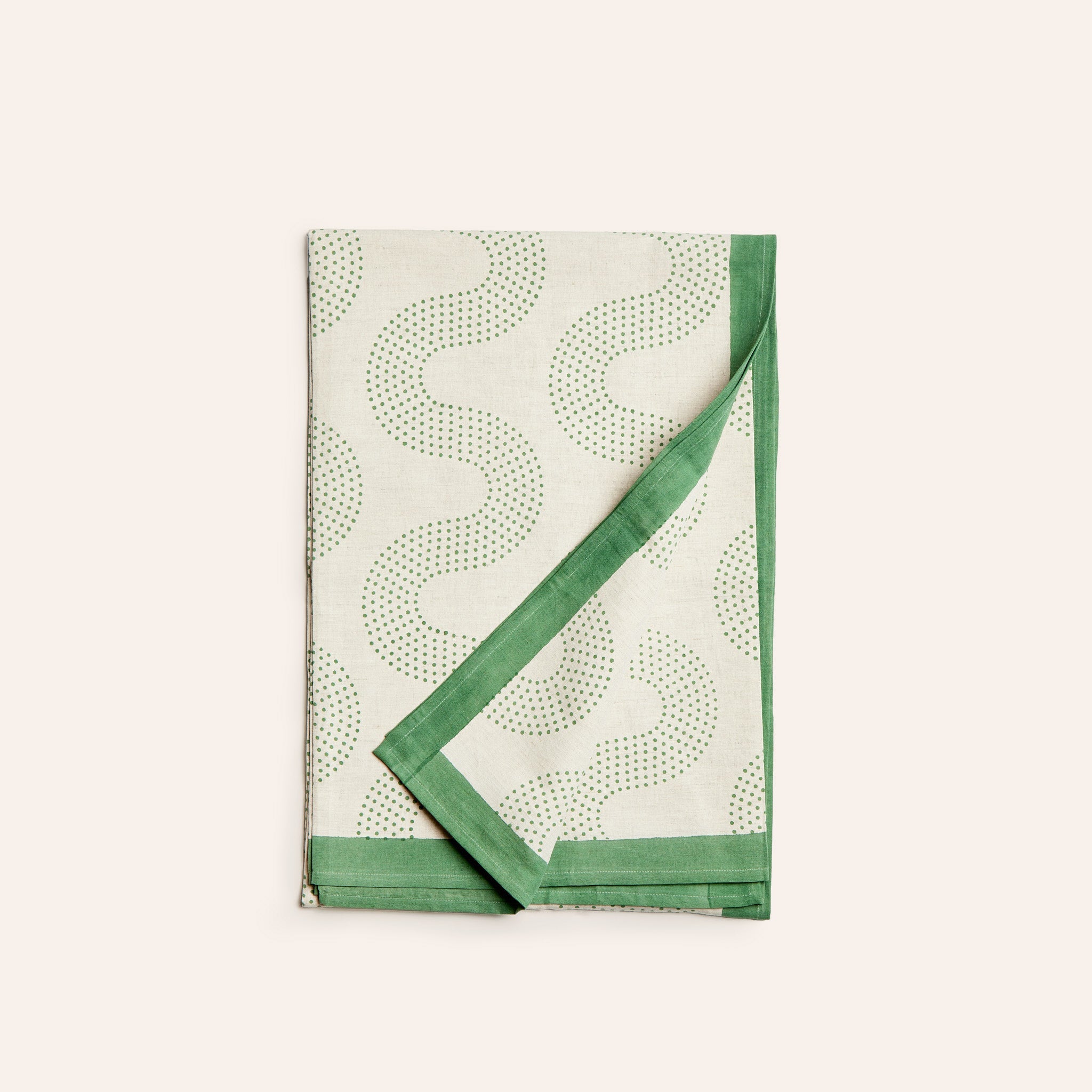 Squiggle Dot Tablecloth in Basil