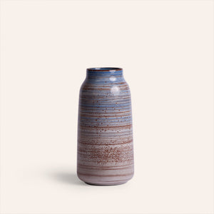 Tall Vase in Wire-Combed Opal Pacific / Buckwheat / Brick