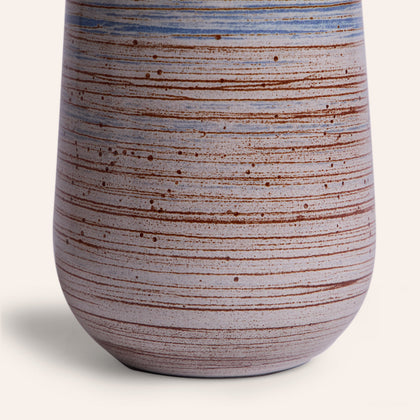 Neck Vase in Wire-Combed Opal Pacific / Buckwheat / Brick
