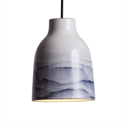 Bloom Pendant in Midnight and Opaque White Watercolor