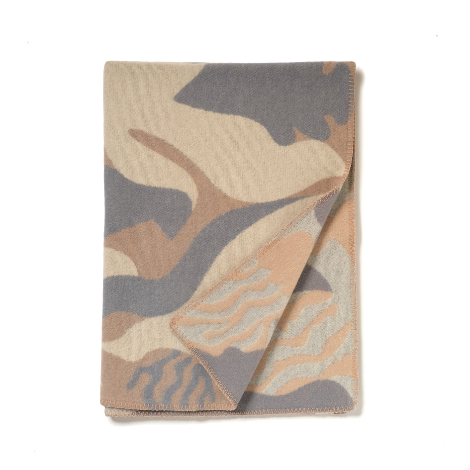 Bird and Fish Mini Throw in Grey/Beige Image 2