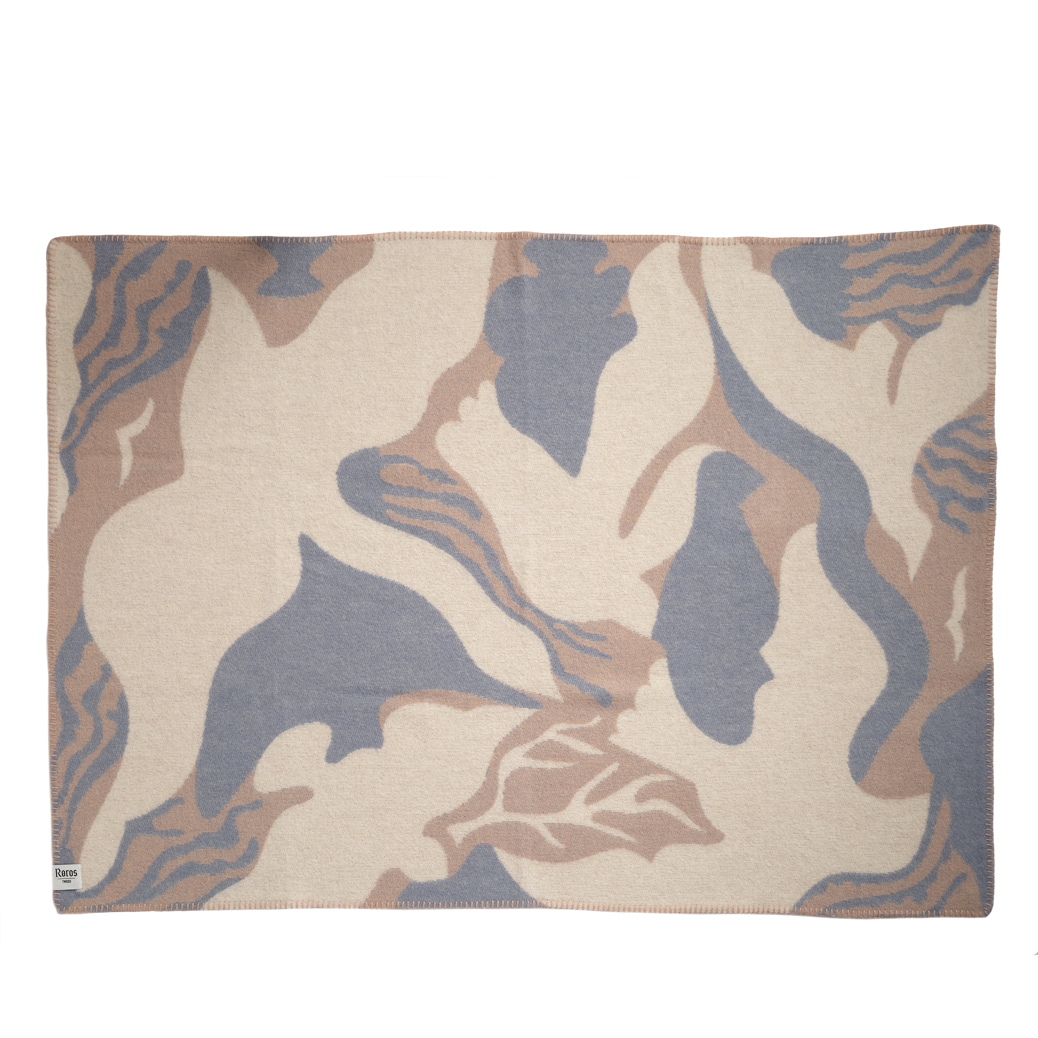 Bird and Fish Mini Throw in Grey/Beige Zoom Image 1