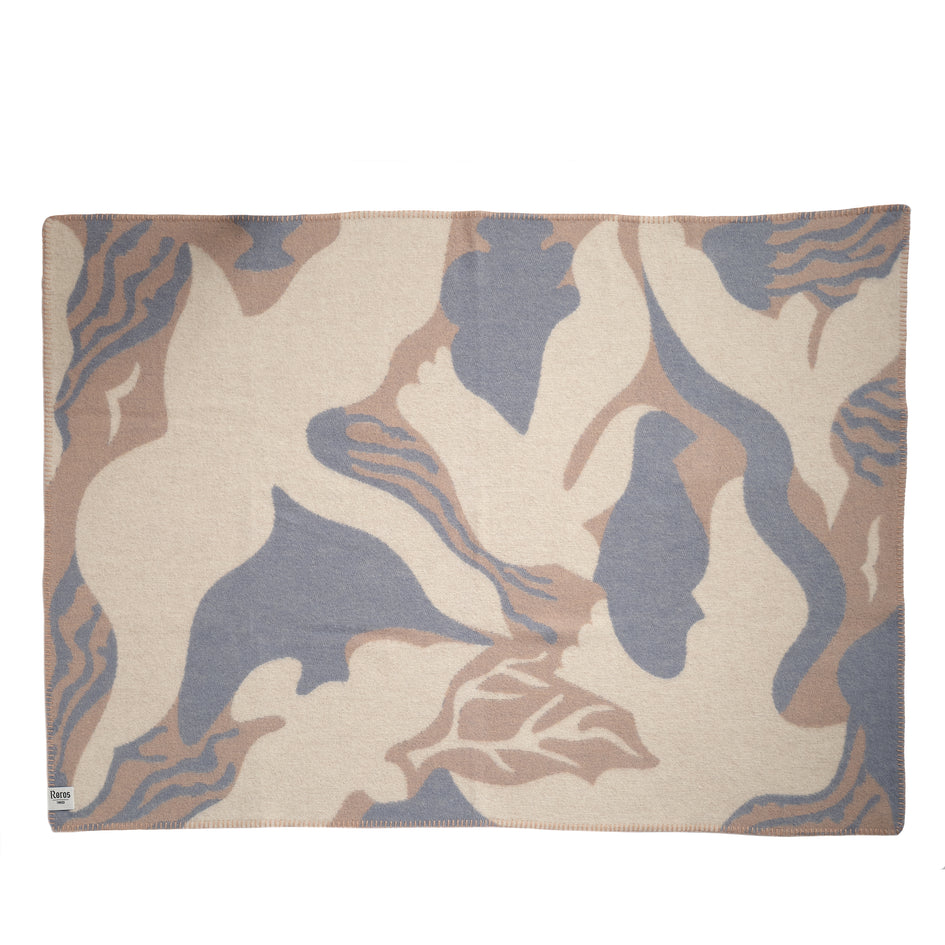 Bird and Fish Mini Throw in Grey/Beige Image 1