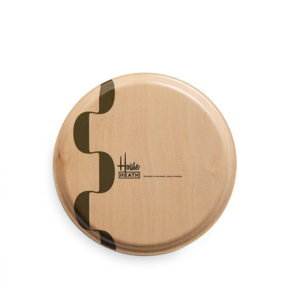 Parentheses Pattern Round Tray in Pesto Image 2