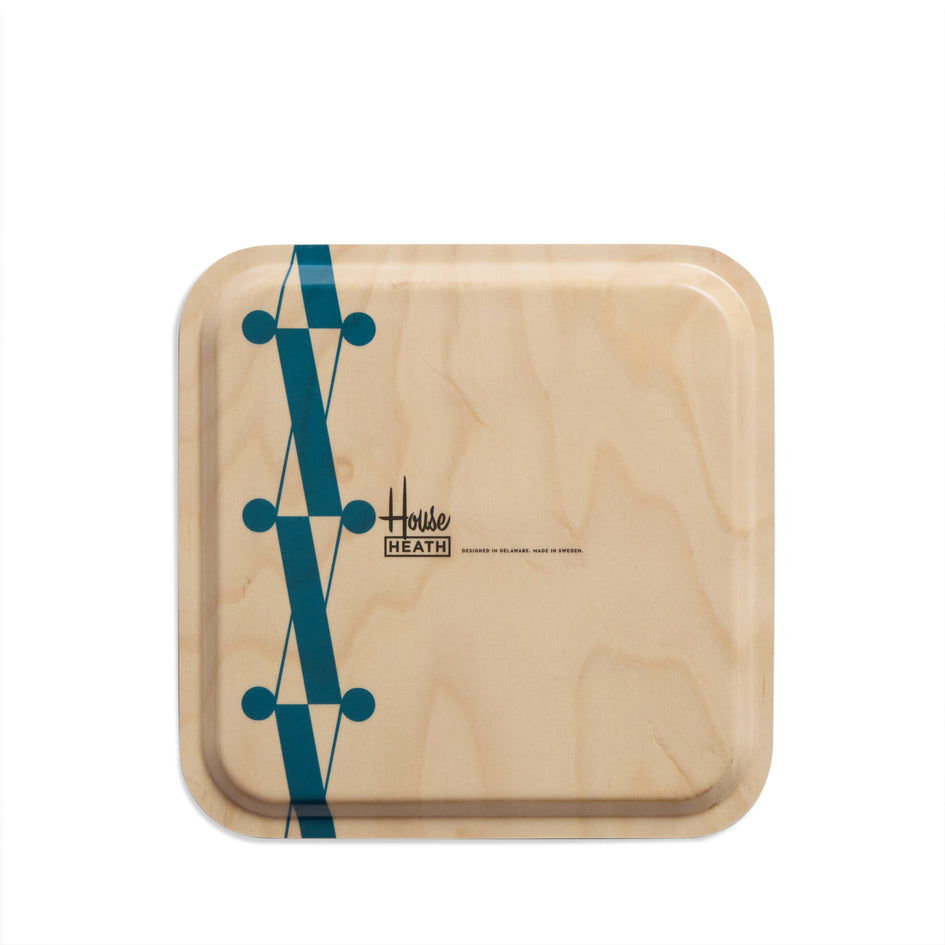 X Pattern Square Tray in Cerulean Image 2