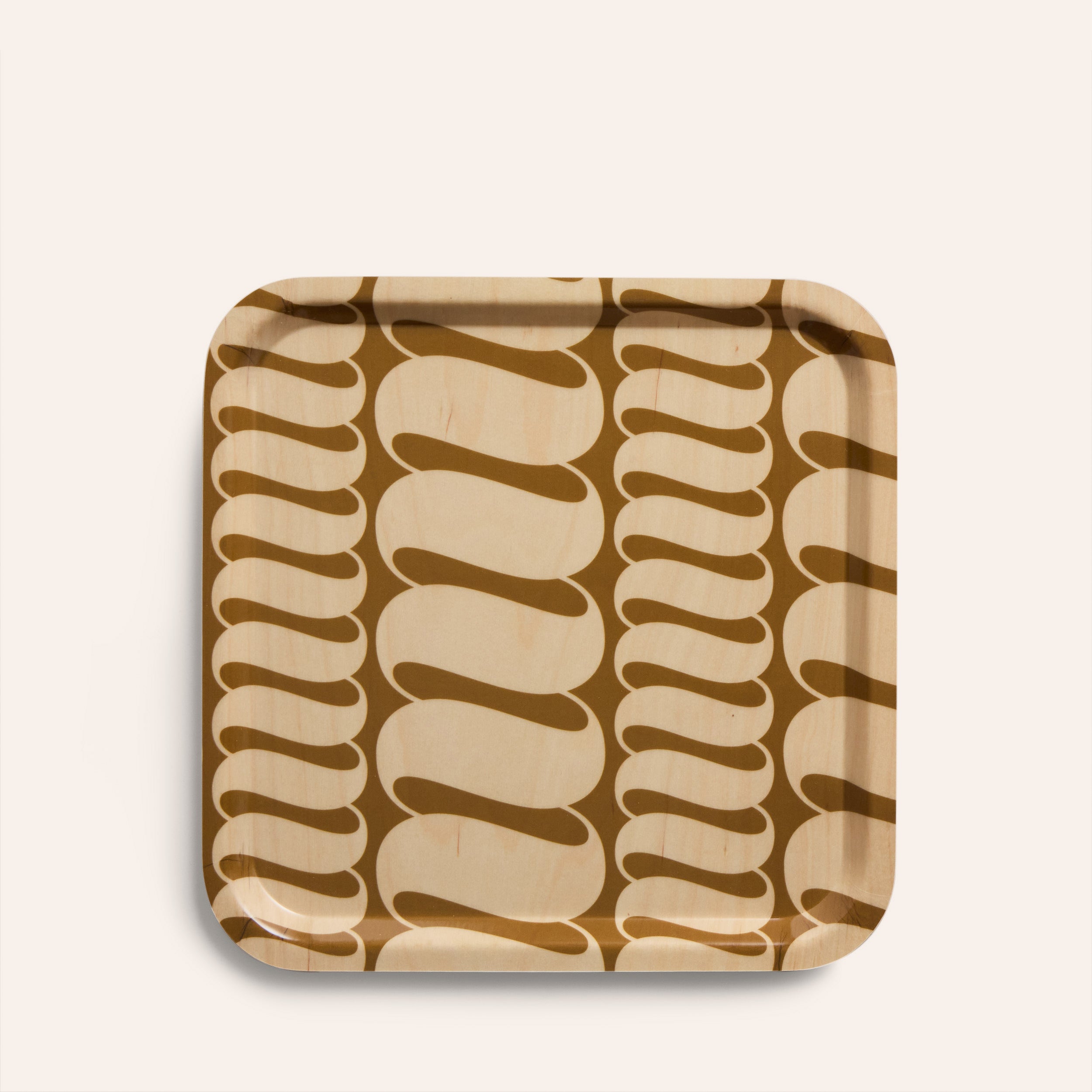 Tilde Pattern Square Tray in Turmeric