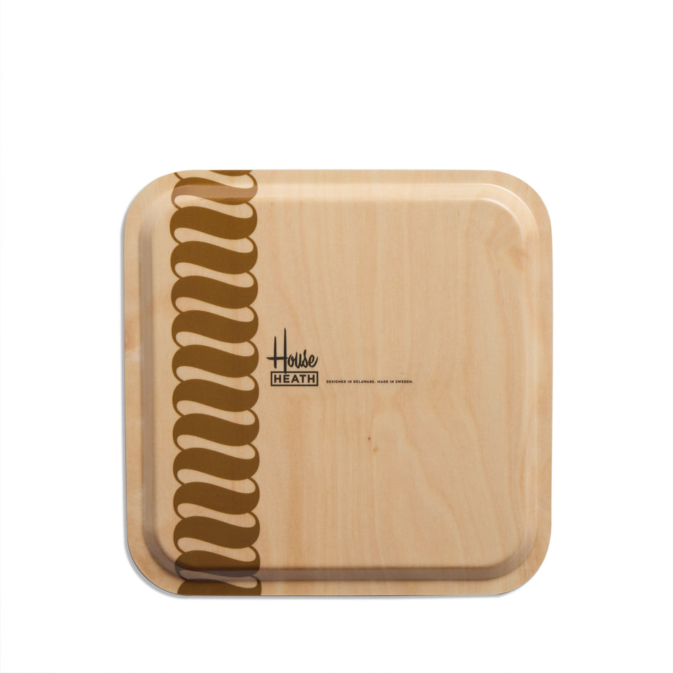 Tilde Pattern Square Tray in Turmeric Image 2