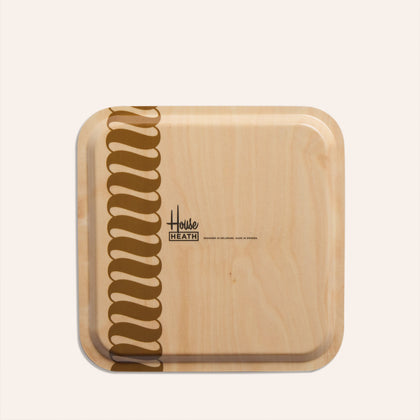 Tilde Pattern Square Tray in Turmeric