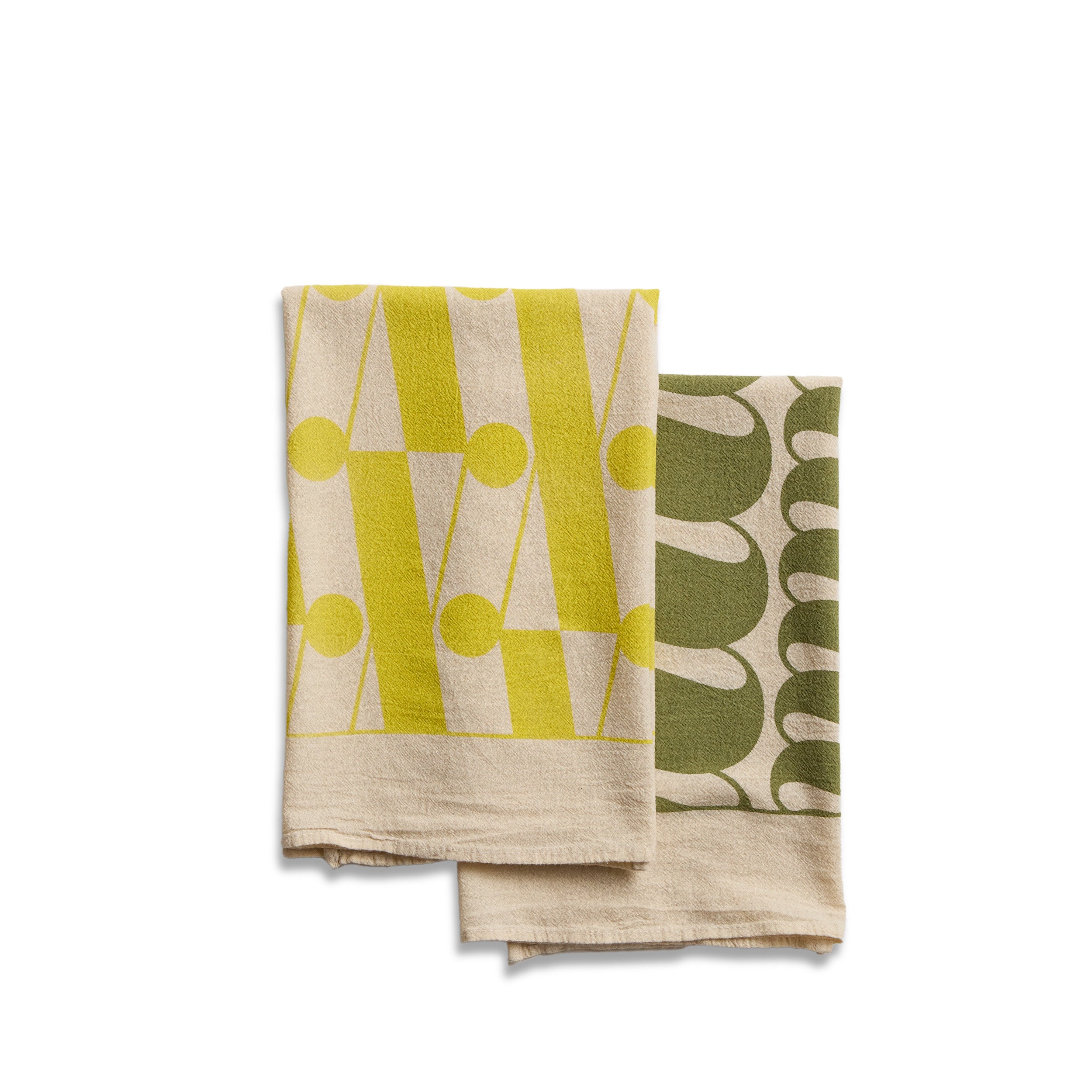 Tea Towels in Pesto and Lemongrass (Set of 2) Zoom Image 1