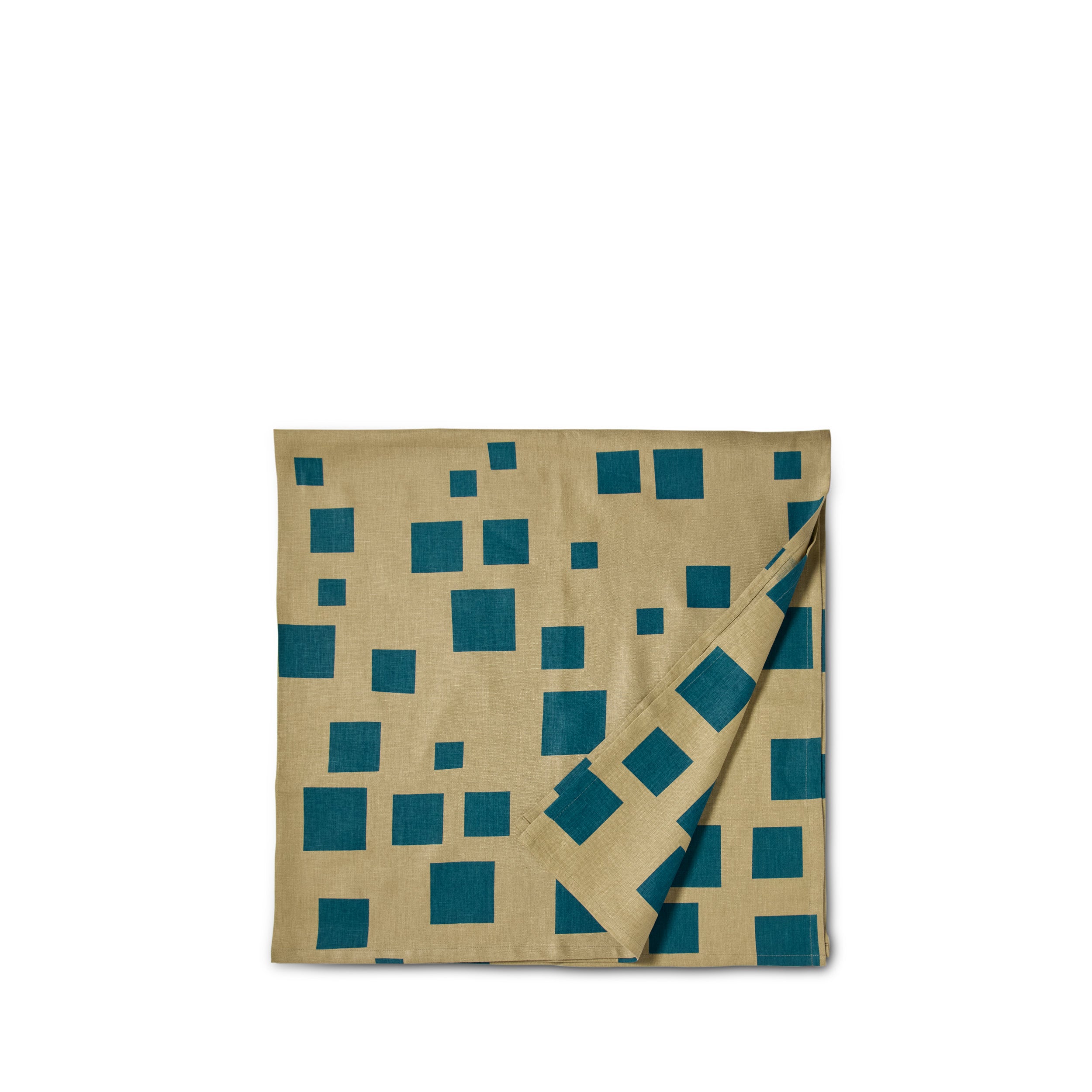 Casa Pattern Square Table Topper in Peacock & Seaweed Zoom Image 1