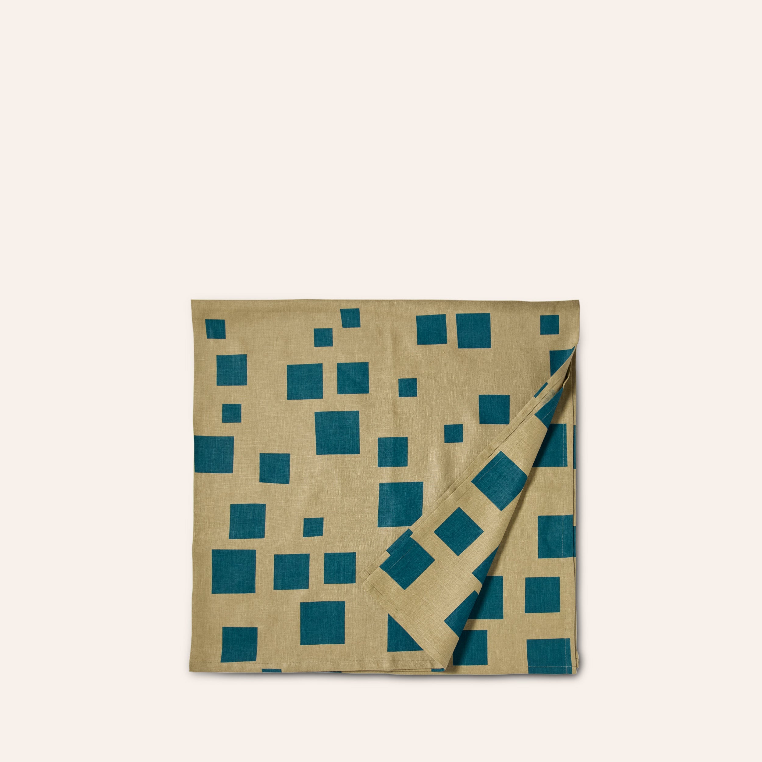 Casa Pattern Square Table Topper in Peacock & Seaweed