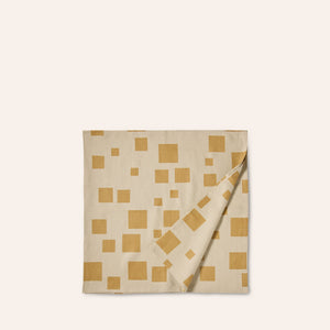 Casa Pattern Square Table Topper in Leather & Celery